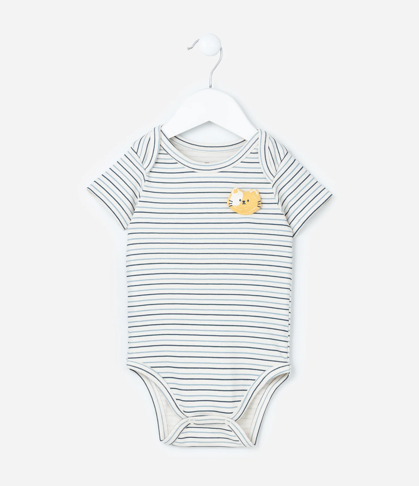 Body Infantil com Bordado Interativo de Gatinho - Tam 0 a 18 meses Branco 2