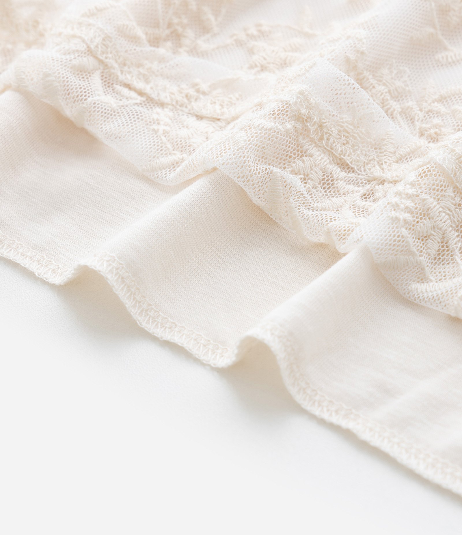 Blusa Cropped Infantil em Tule Bordado - Tam 5 a 14 Anos Off White 5