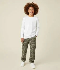 Camiseta Infantil Básica em Suedine - Tam 5 a 14 Anos