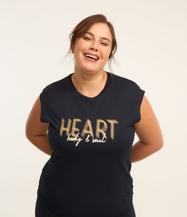 Regata com Tecnologia Dry e Estampa Heart Curve e Plus Size