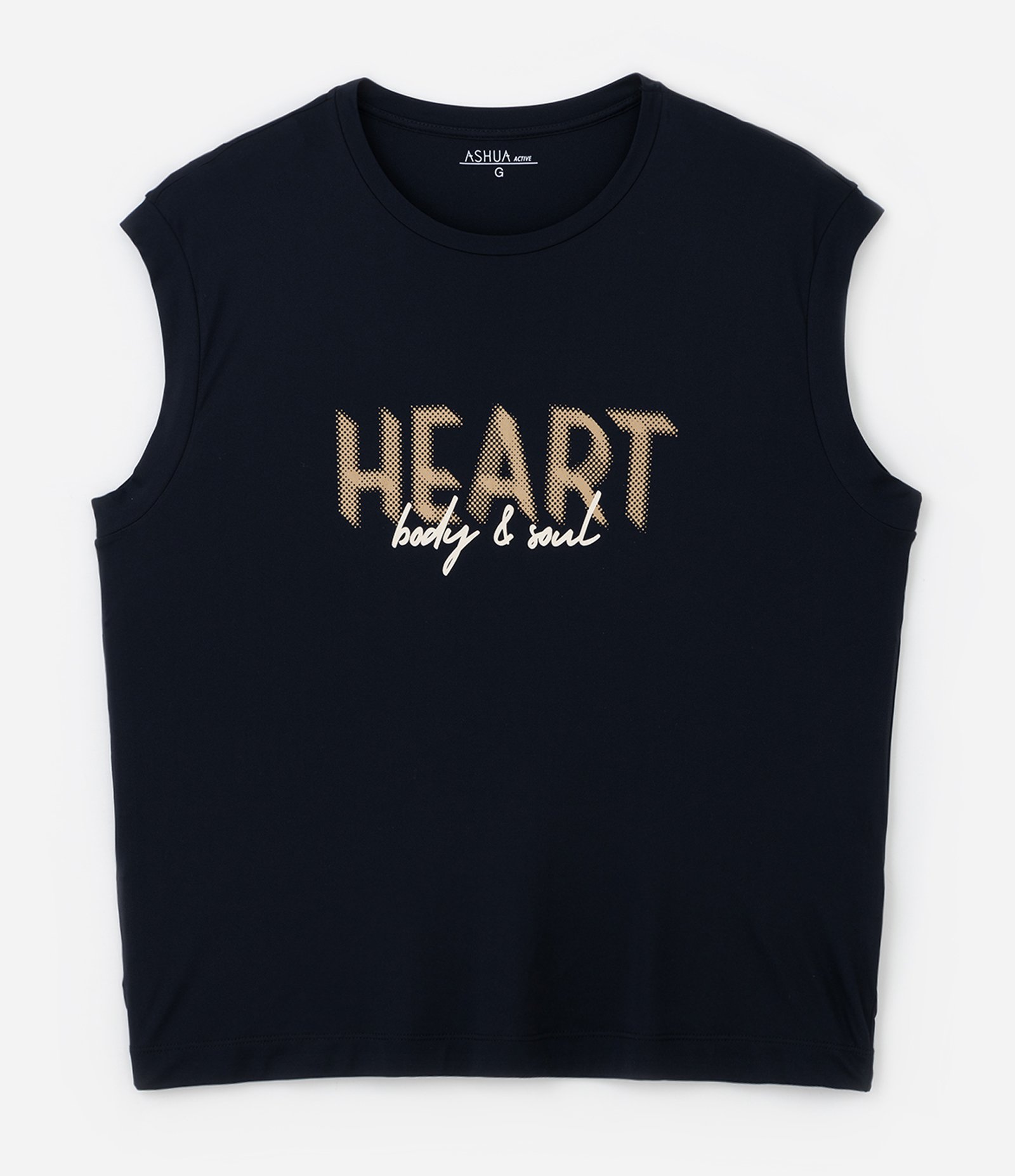 Regata com Tecnologia Dry e Estampa Heart Curve e Plus Size Preto 4