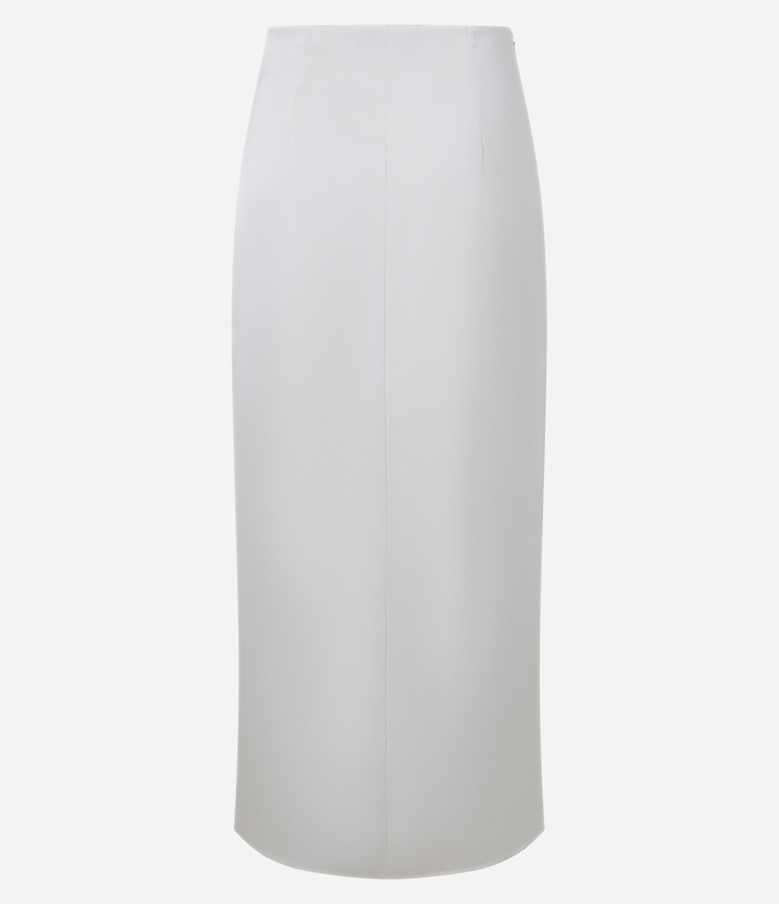 Saia Longa em Cetim com Drapeado e Fenda Frontal Branco 6
