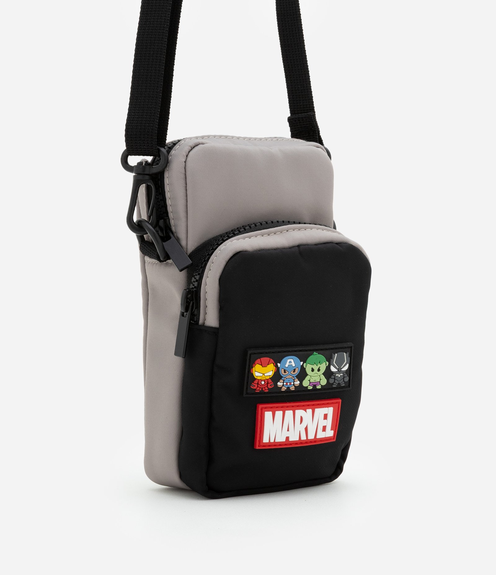 Bolsa Transversal Infantil com Estampa Marvel - Tam Único Cinza 1