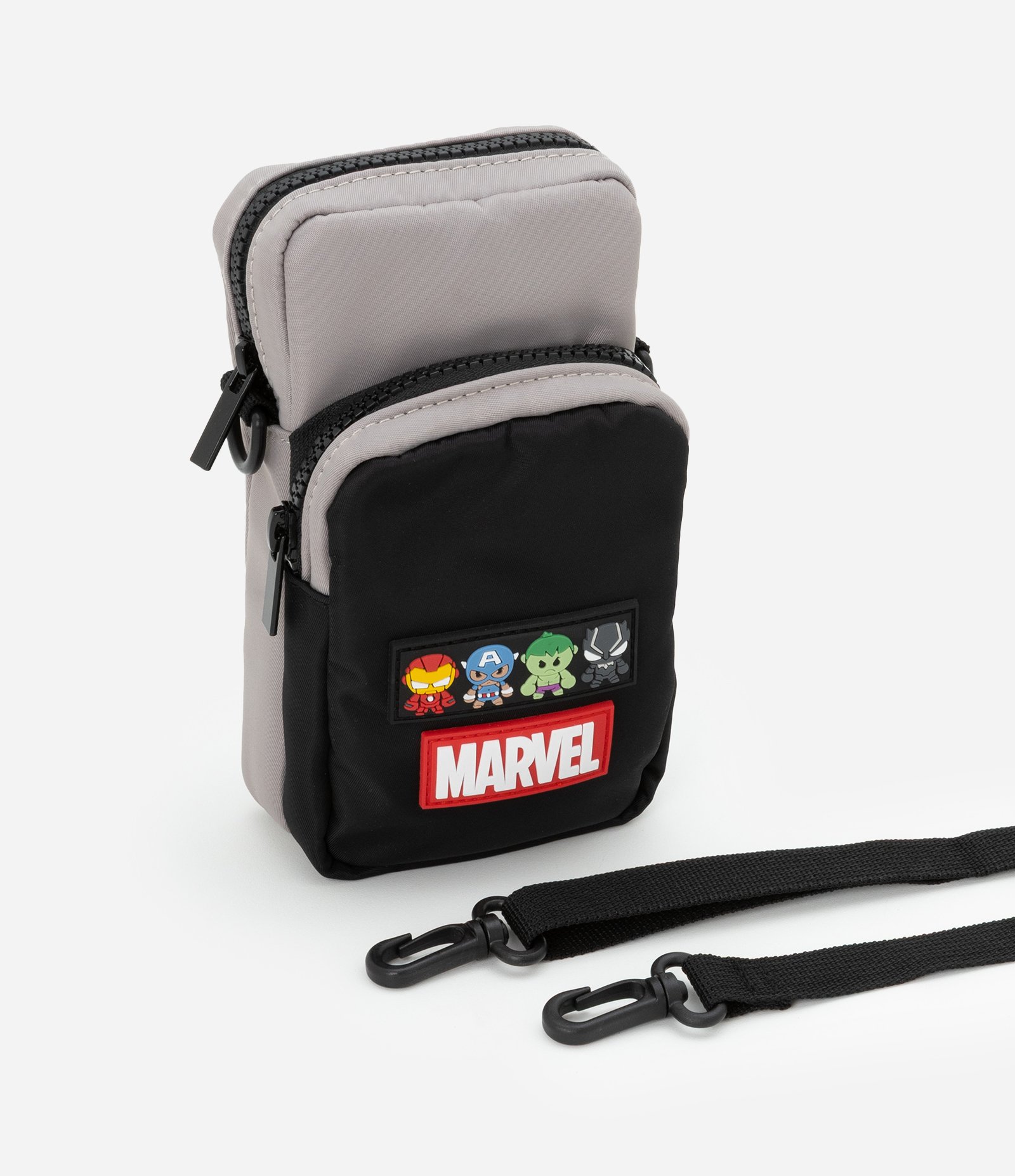 Bolsa Transversal Infantil com Estampa Marvel - Tam Único Cinza 6