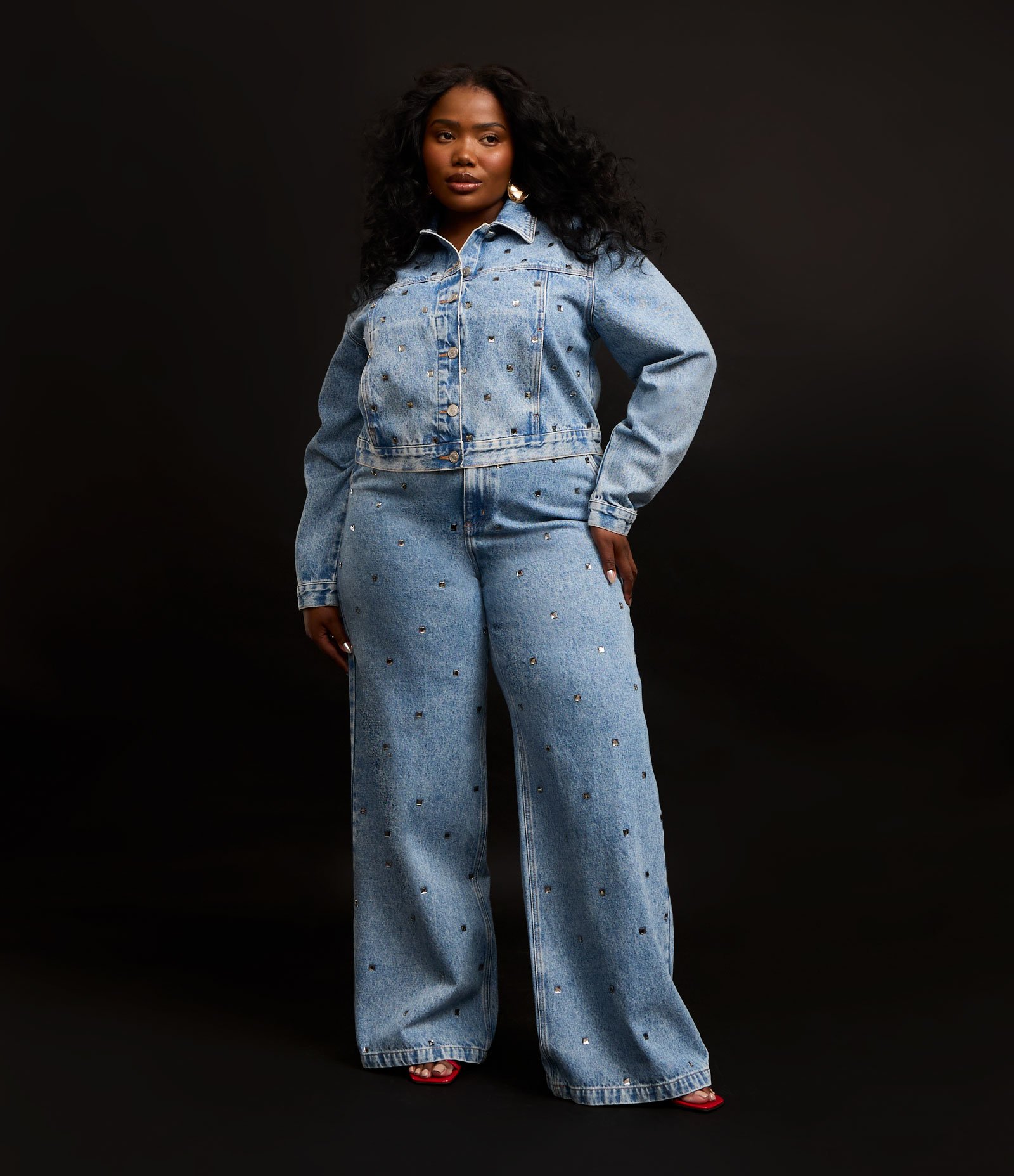 Calça Wide Leg Coleção Rita Carreira Curve & Plus Size Azul 8