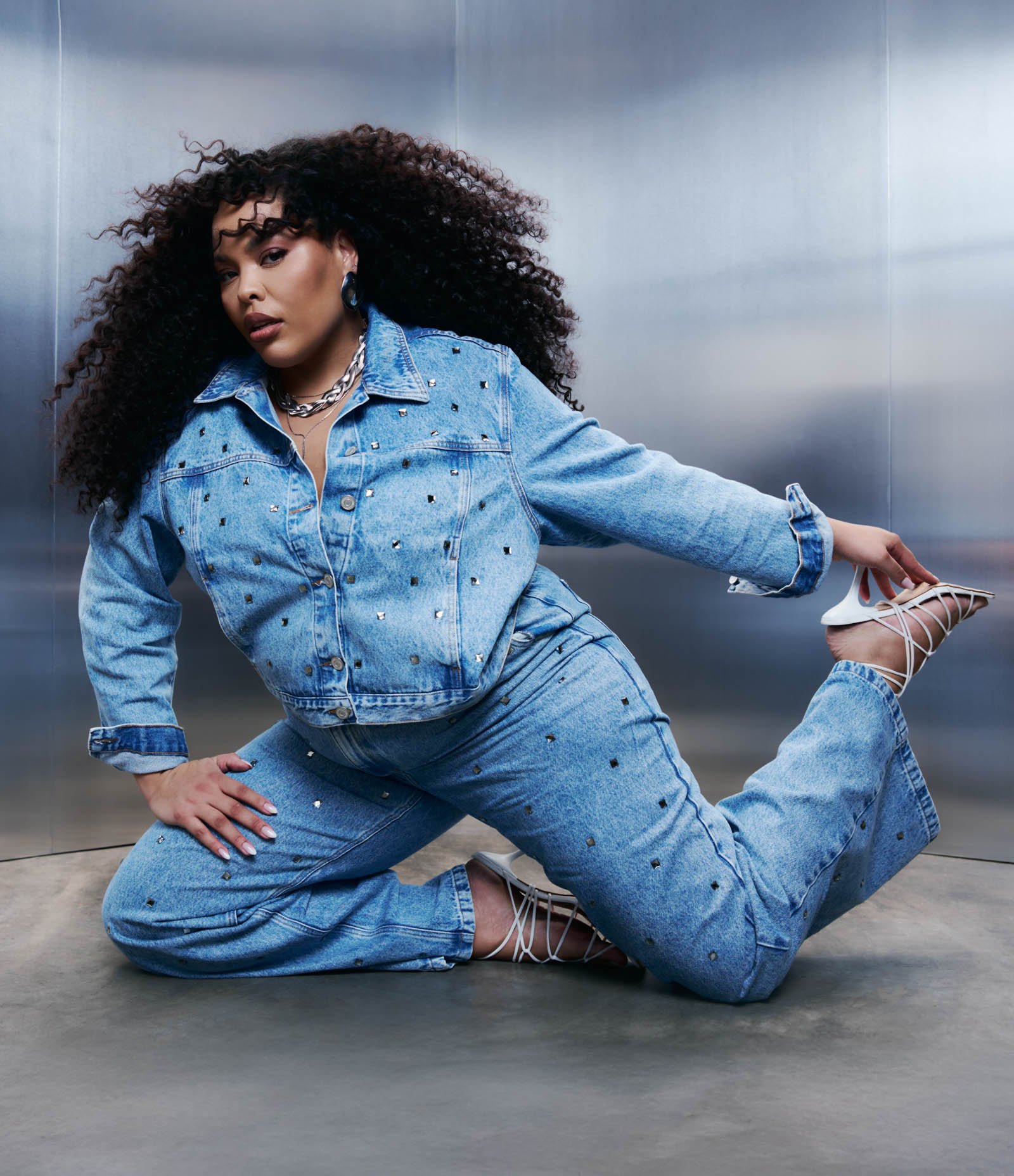 Calça Wide Leg Coleção Rita Carreira Curve & Plus Size Azul 2