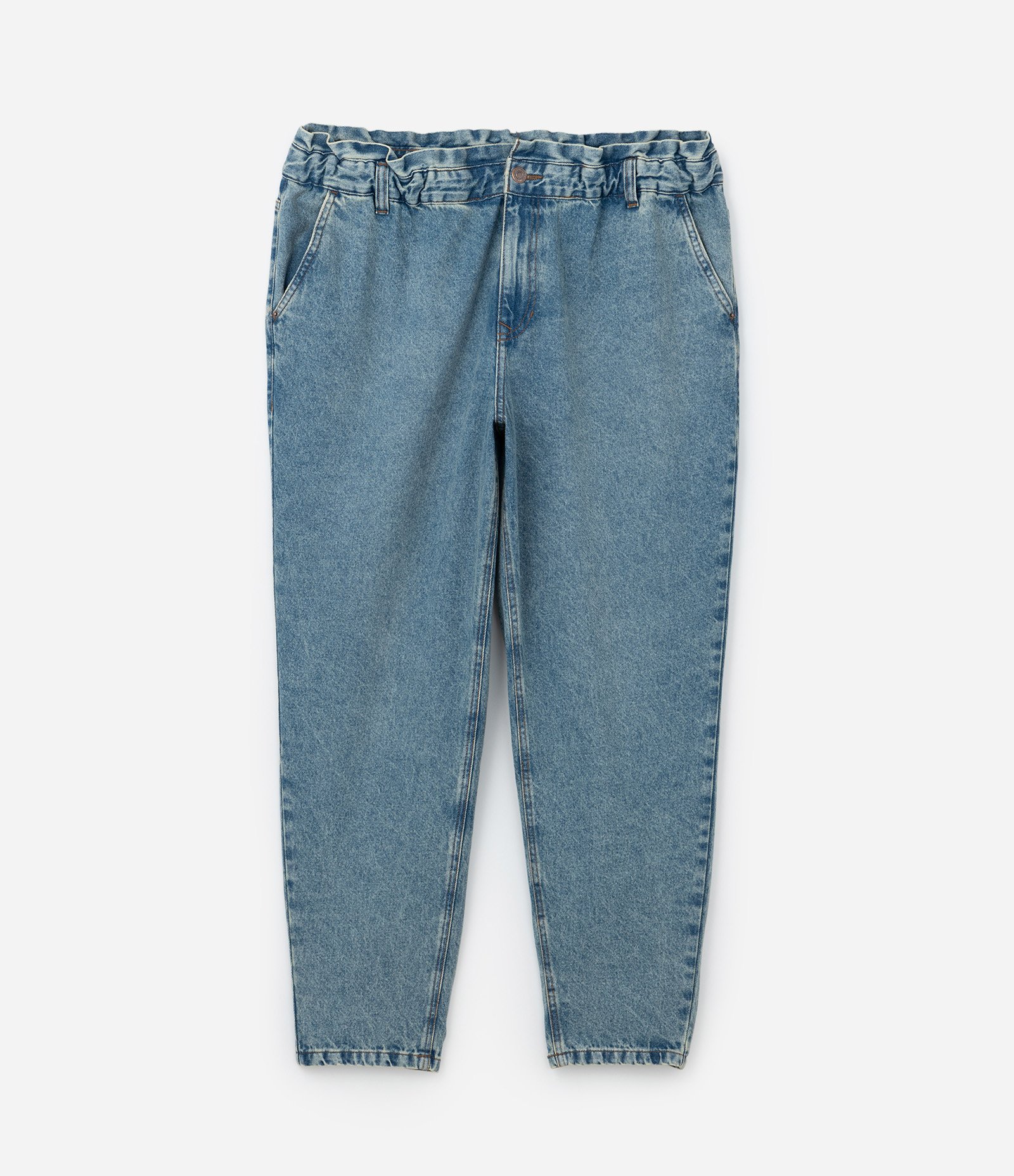 Calça Jeans Clochard com Lavagem Dirty Curve & Plus Size Azul 5