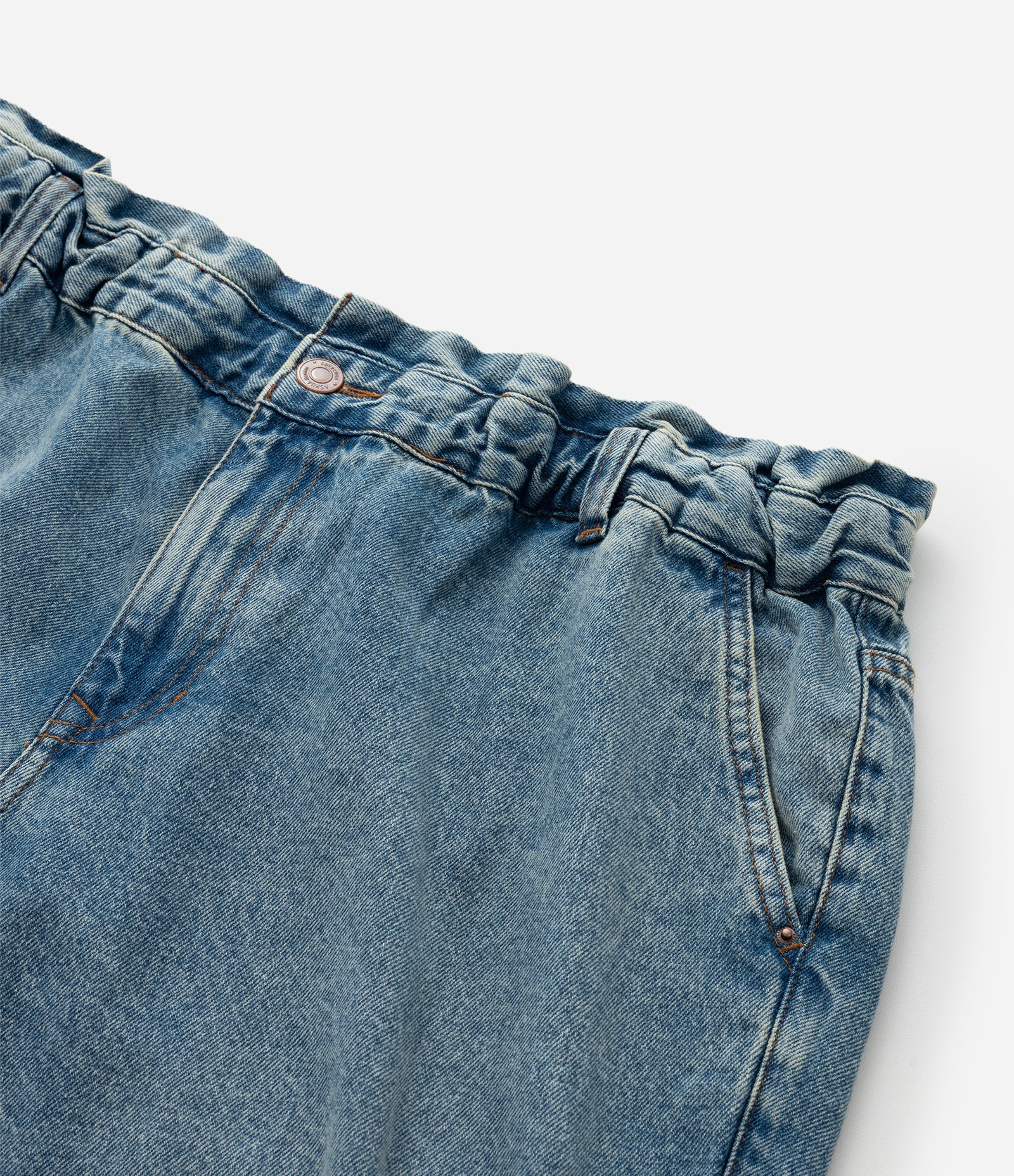 Calça Jeans Clochard com Lavagem Dirty Curve & Plus Size Azul 8