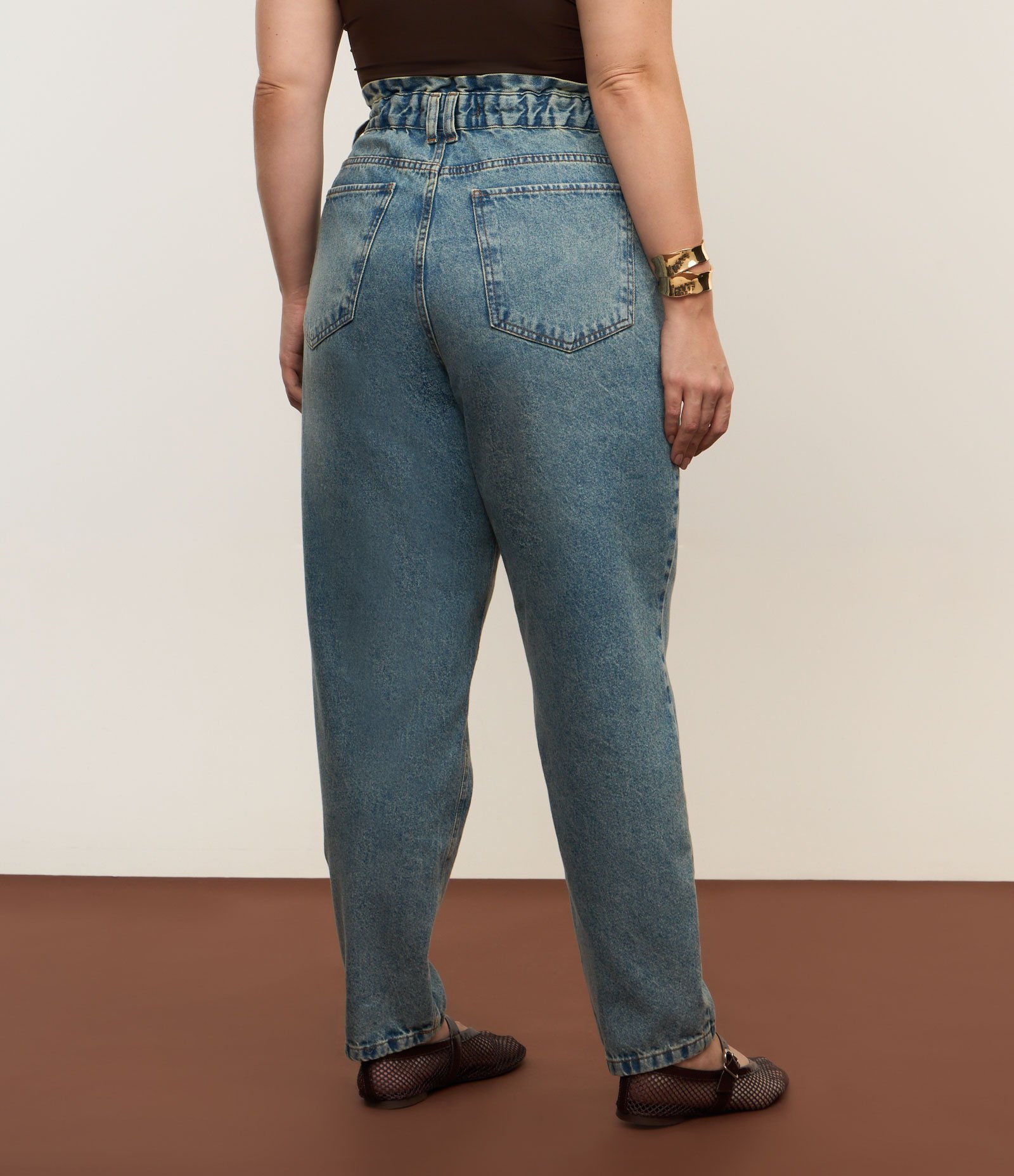 Calça Jeans Clochard com Lavagem Dirty Curve & Plus Size Azul 3
