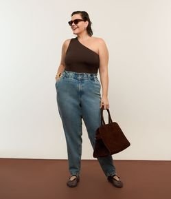 Calça Jeans Clochard com Lavagem Dirty Curve & Plus Size
