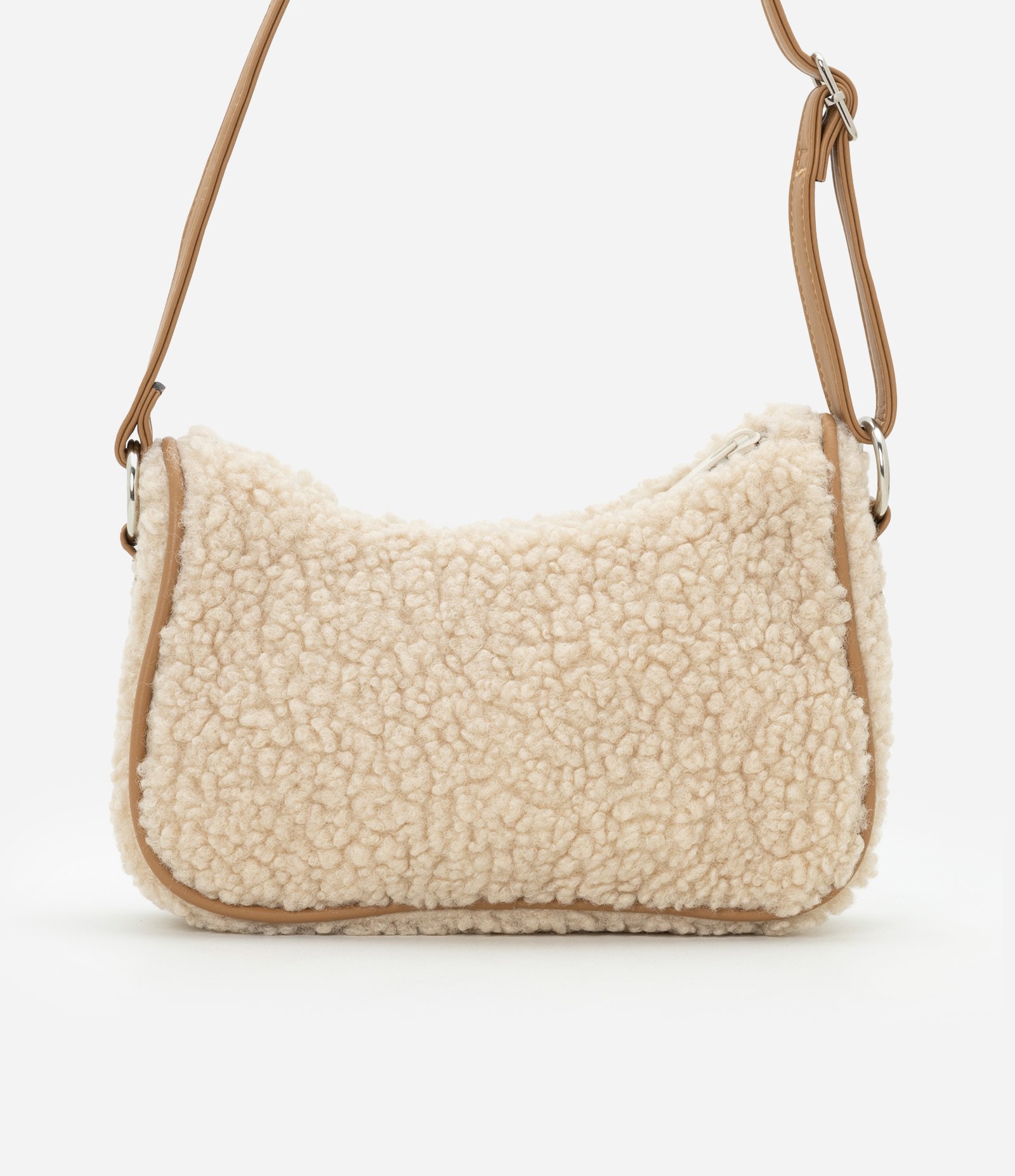 Bolsa Baguete Infantil com Textura em Sherpa - Tam Única Bege 3