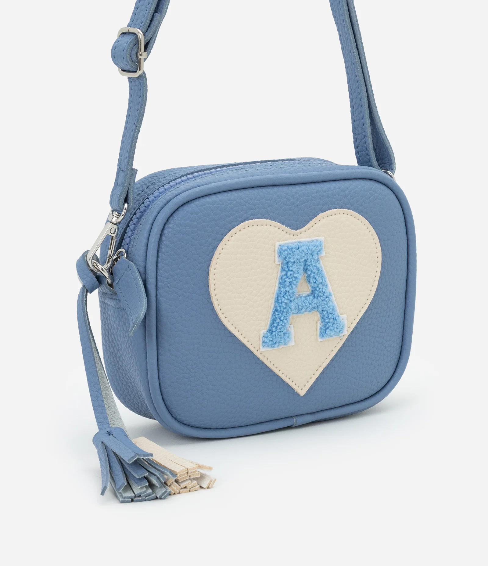 Bolsa Infantil Transversal com Bordado Coração - Tam Único Azul 1