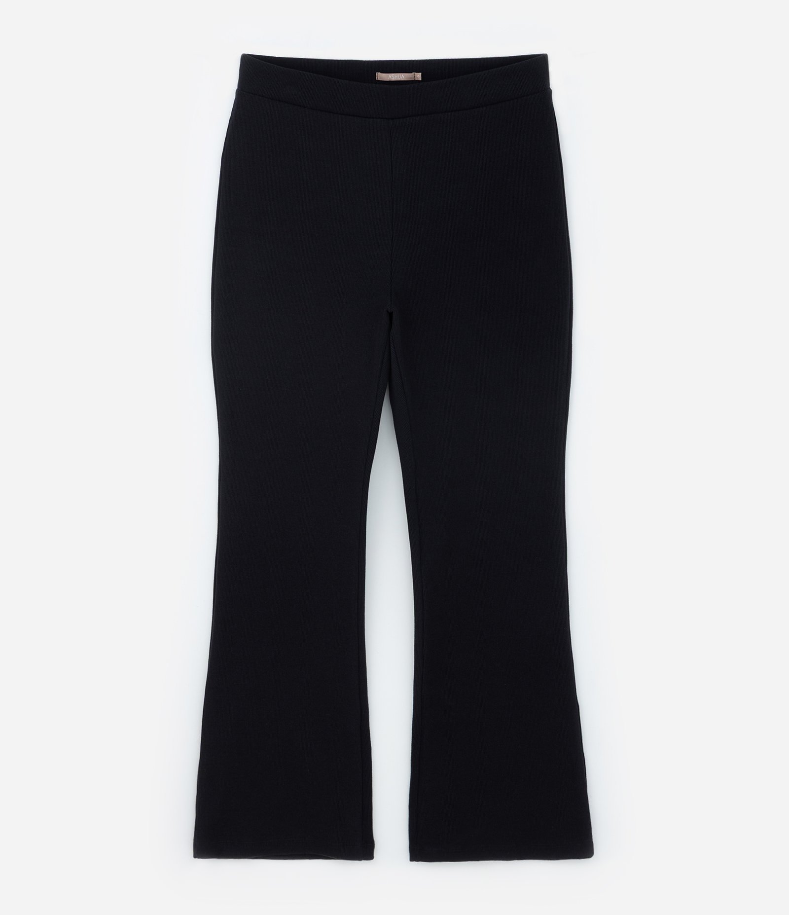 Calça Wide Leg em Ribana com Cós Elástico Curve & Plus Size Preto 5