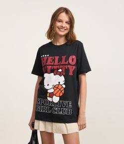 Camiseta T-shirt em Algodão com Estampa Hello Kitty Sportive Girl Club