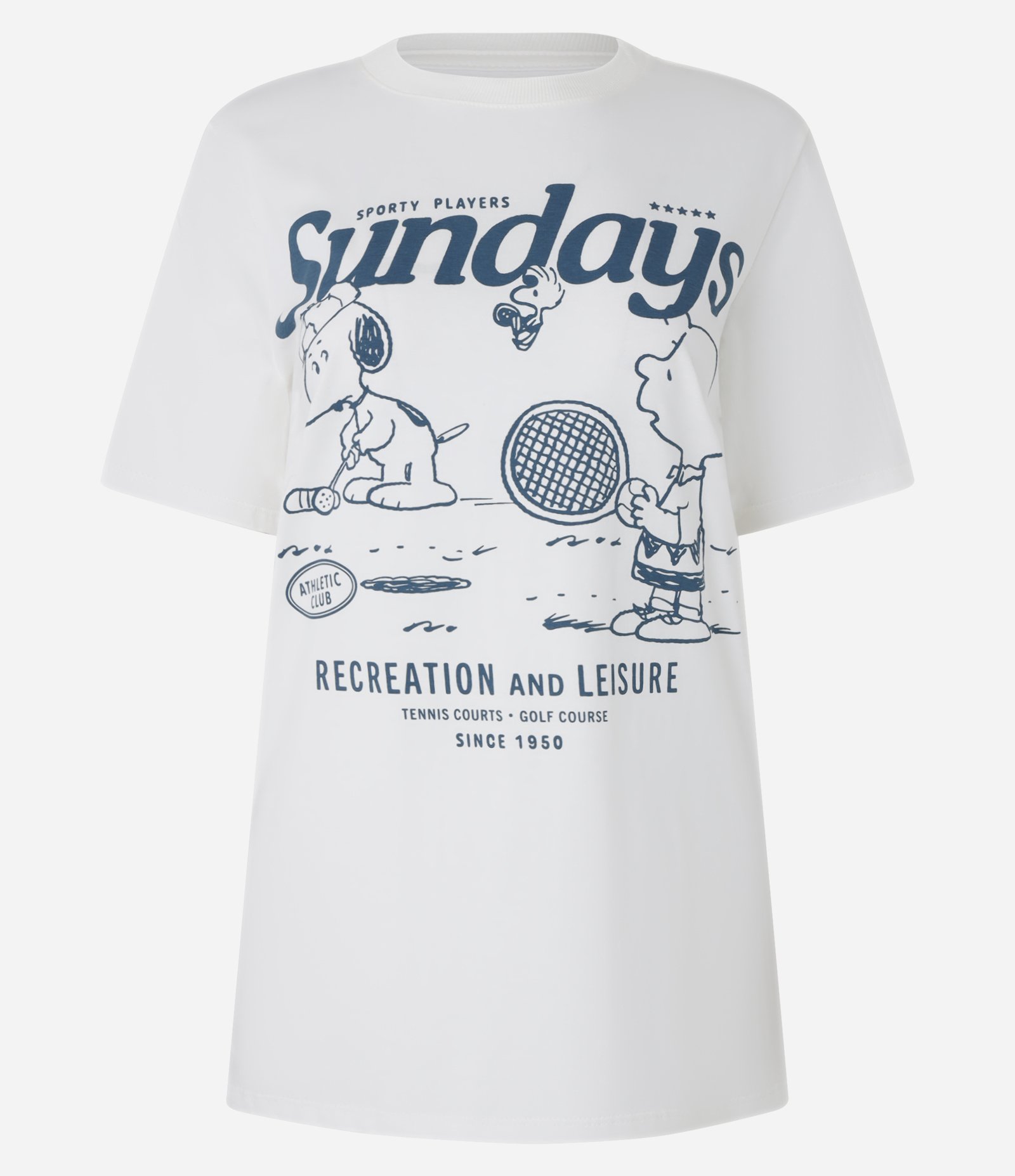 Camiseta em Algodão com Estampa Snoopy Sundays Branco 5