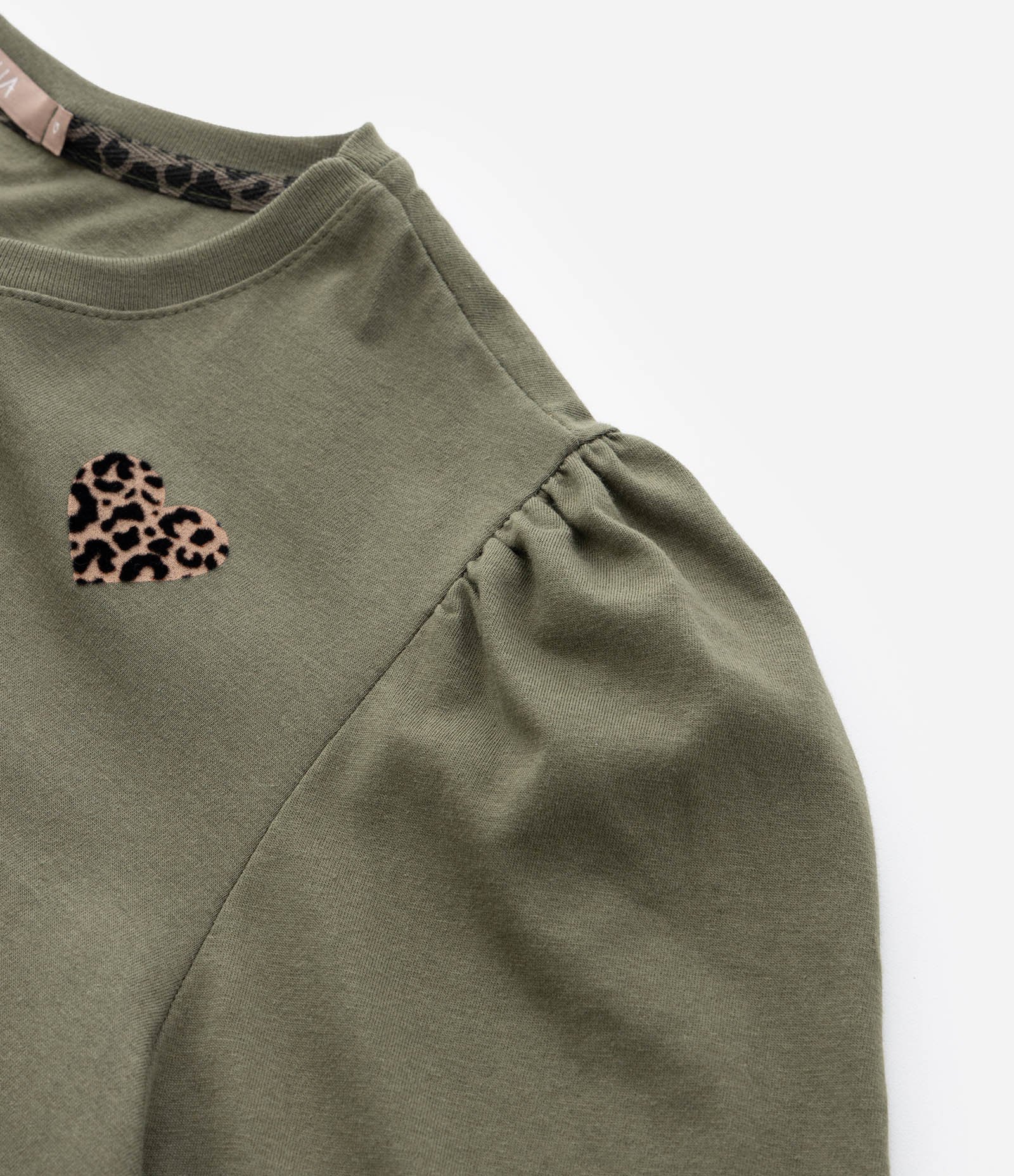 Blusa Manga Bufante e Coração Animal Print Curve & Plus Size Verde 7