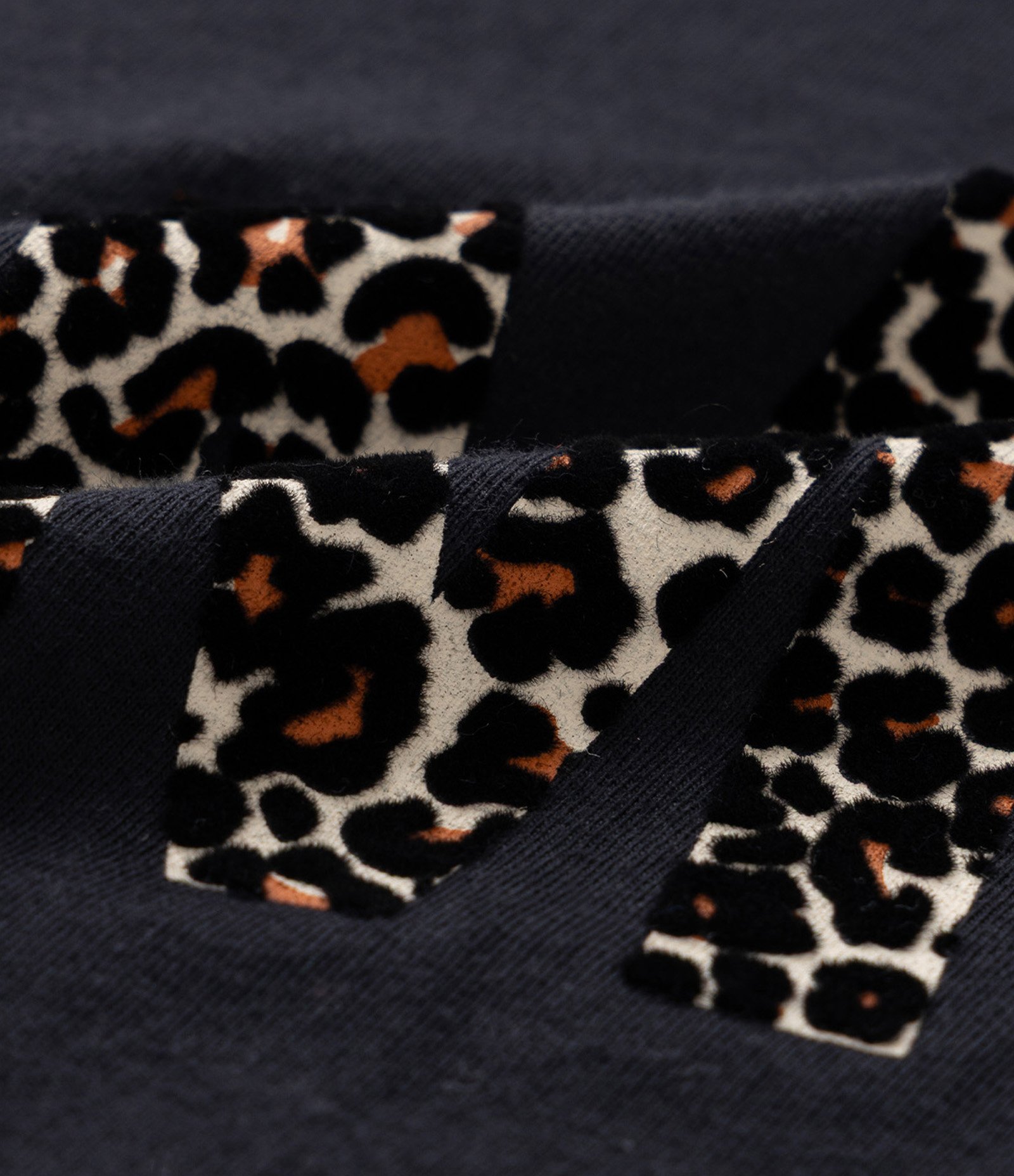 Blusa com Lettering Animal Print Flocado Curve & Plus Size Preto 5