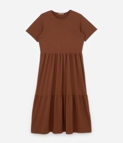 Vestido Midi em Algodão com Babados Curve & Plus Size