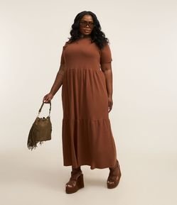 Vestido Midi em Algodão com Babados Curve & Plus Size