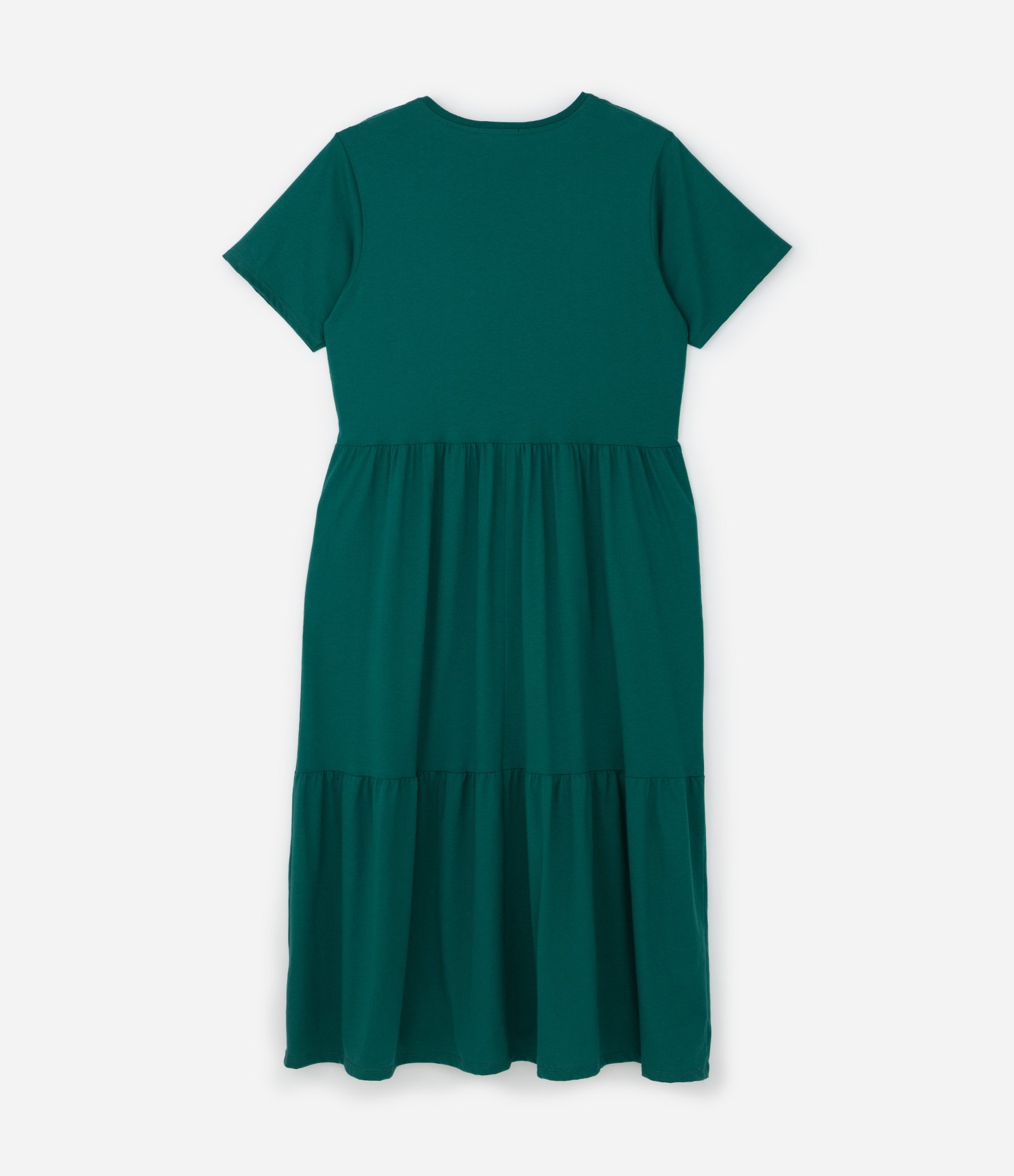 Vestido Midi em Algodão com Babados Curve & Plus Size Verde 6