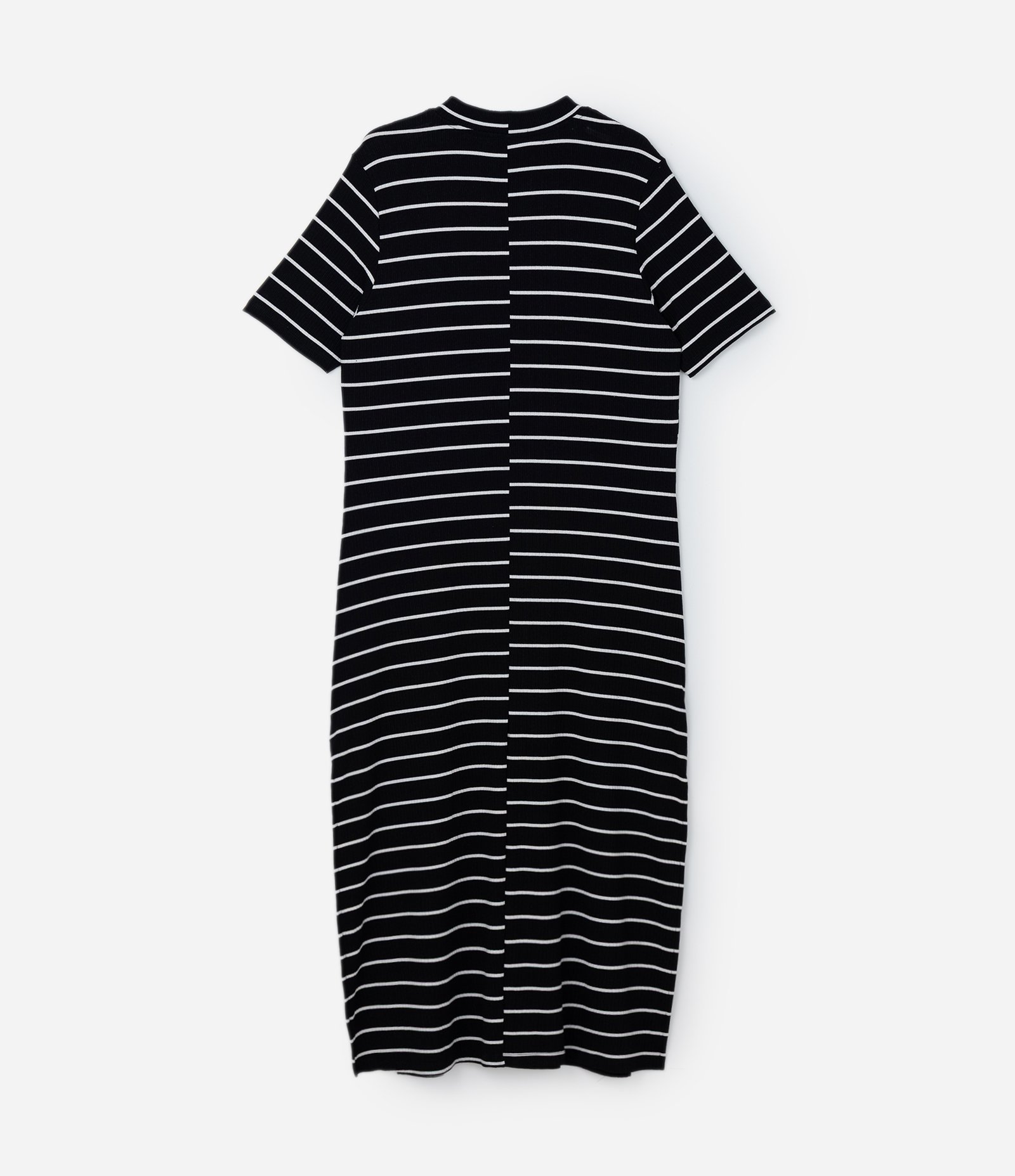 Vestido Midi Canelado em Ribana com Listras Curve & Plus Size Preto/Branco 5