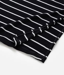 Vestido Midi Canelado em Ribana com Listras Curve & Plus Size