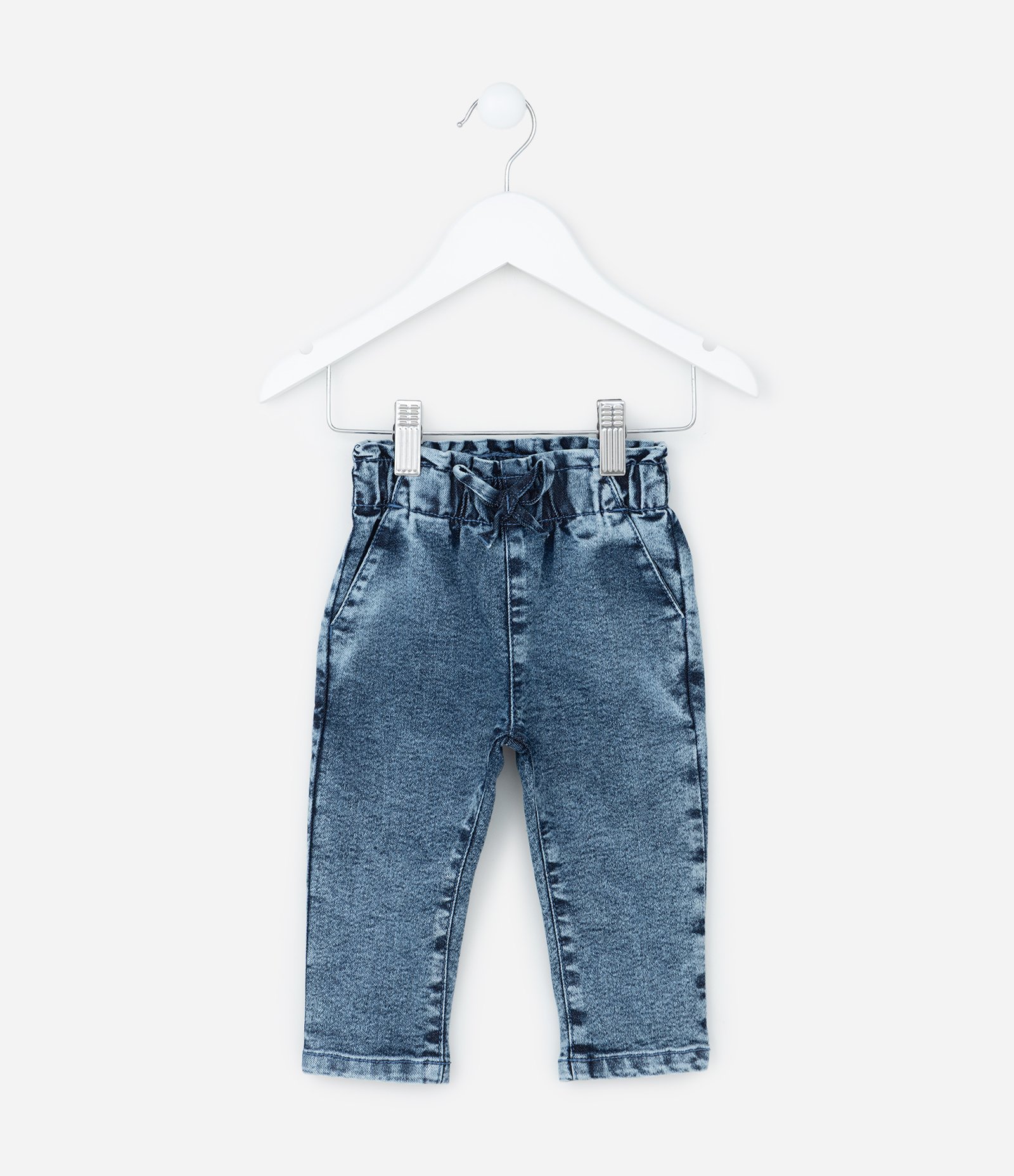 Calça Infantil em Jeans com Elástico na Cintura - Tam 3 a 18 meses Azul 1
