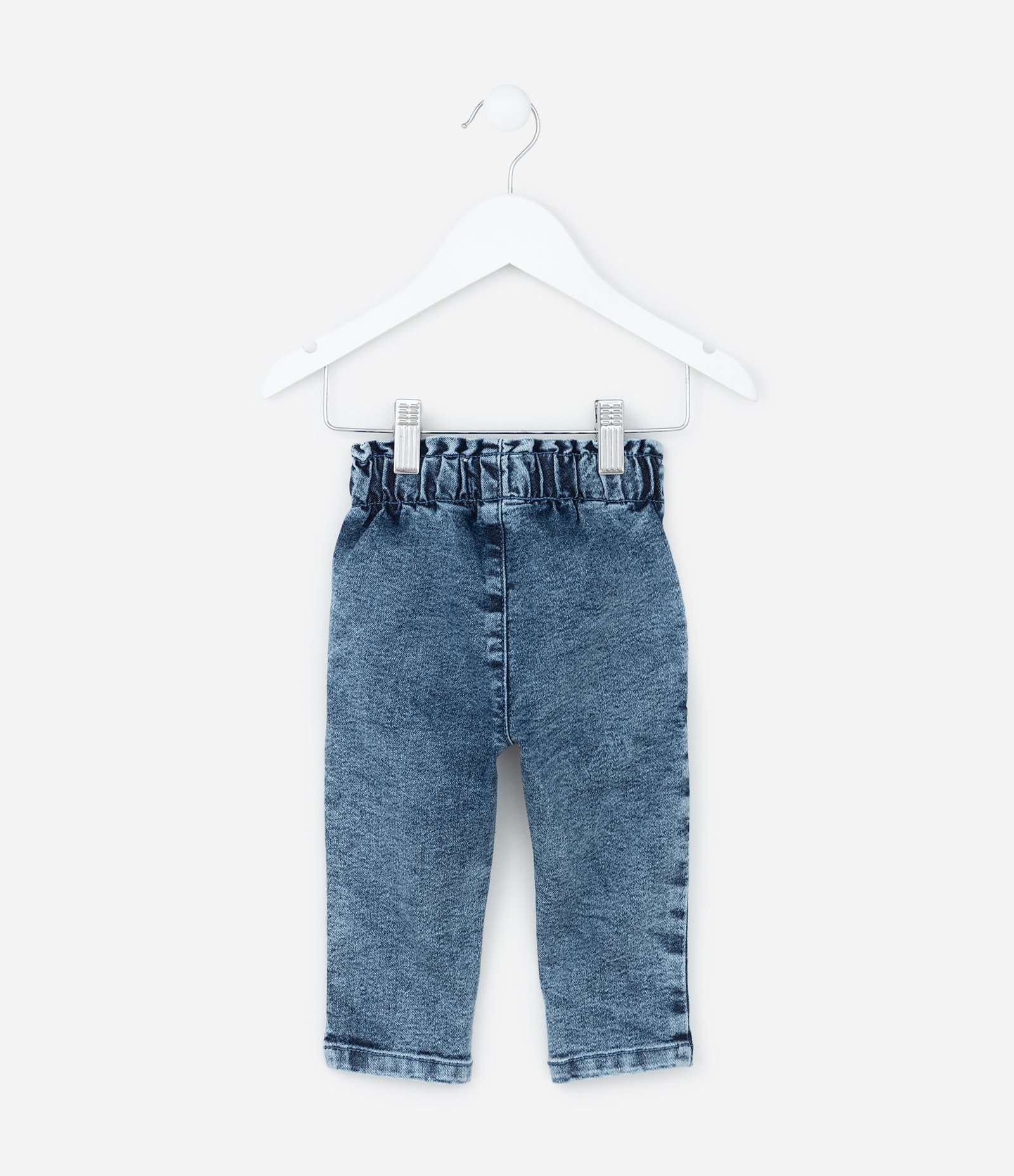 Calça Infantil em Jeans com Elástico na Cintura - Tam 3 a 18 meses Azul 2