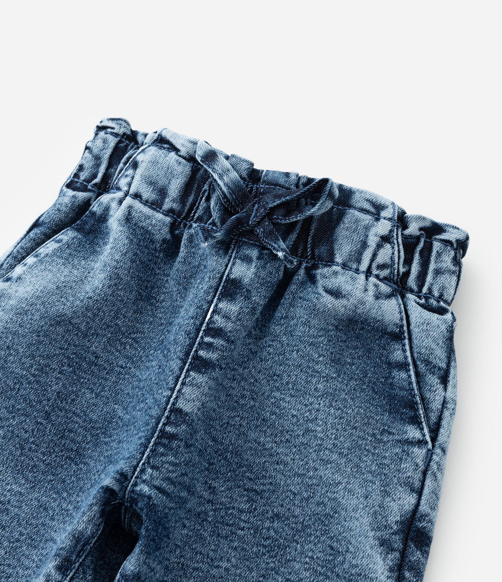 Calça Infantil em Jeans com Elástico na Cintura - Tam 3 a 18 meses Azul 4