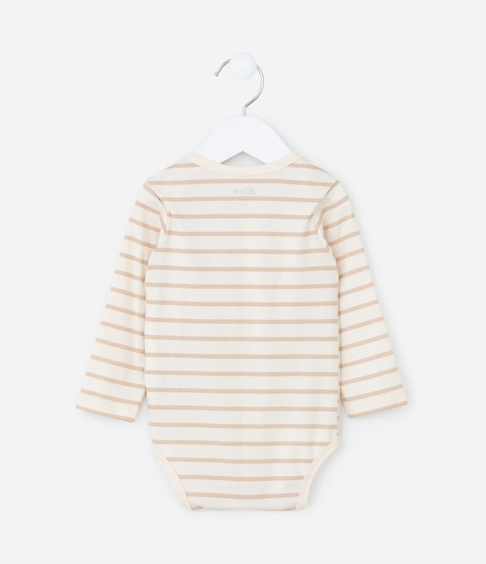 Body Infantil com Estampa Stitch e Listras - Tam RN a 18 meses Bege 2
