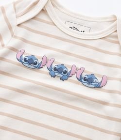 Body Infantil com Estampa Stitch e Listras - Tam RN a 18 meses