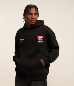 Casaco Relaxed em Fleece com Estampa de Automobilismo