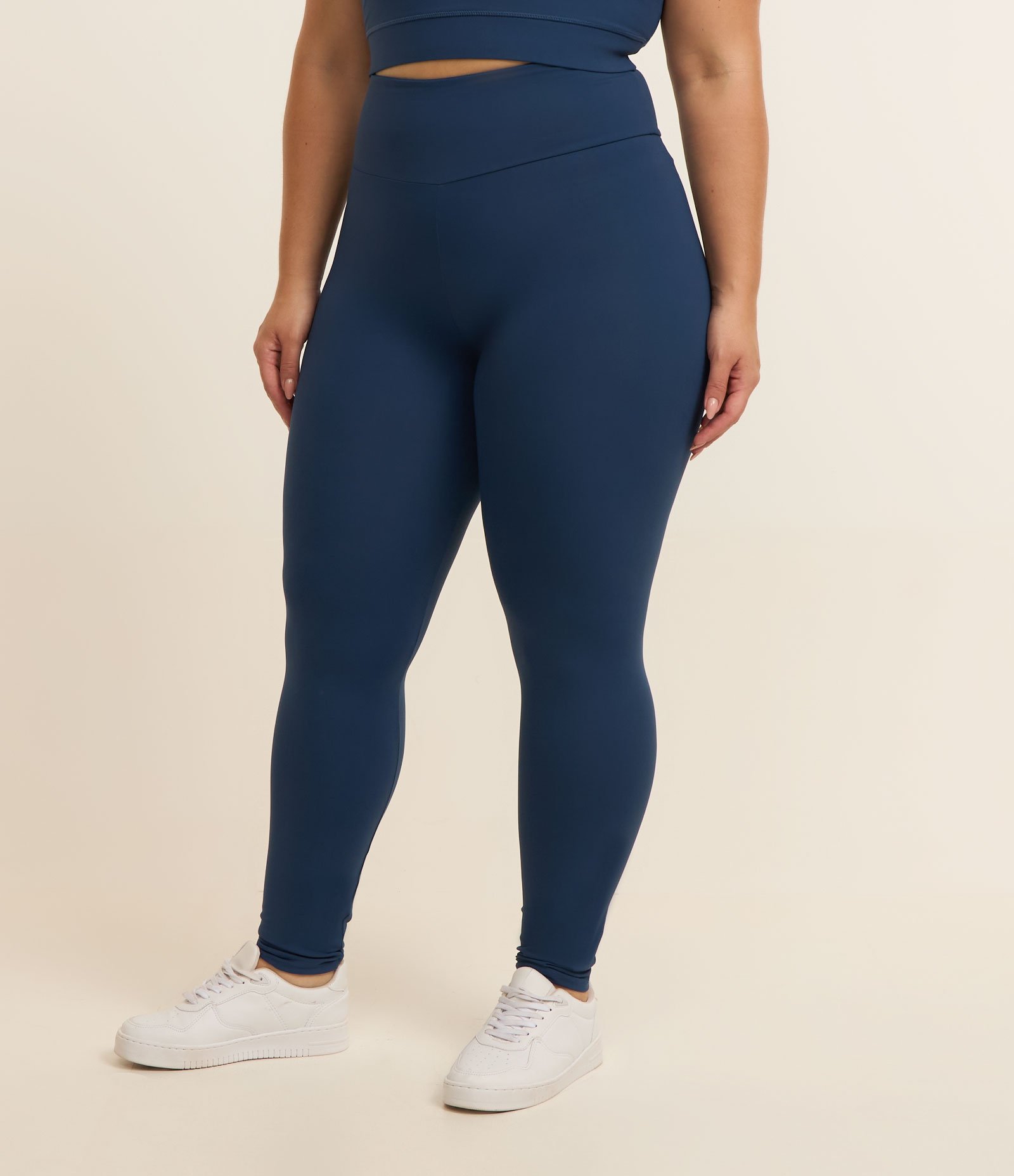 Legging Esportiva Tecnologia Dry Cós Alto Curve e Plus Size Azul 2