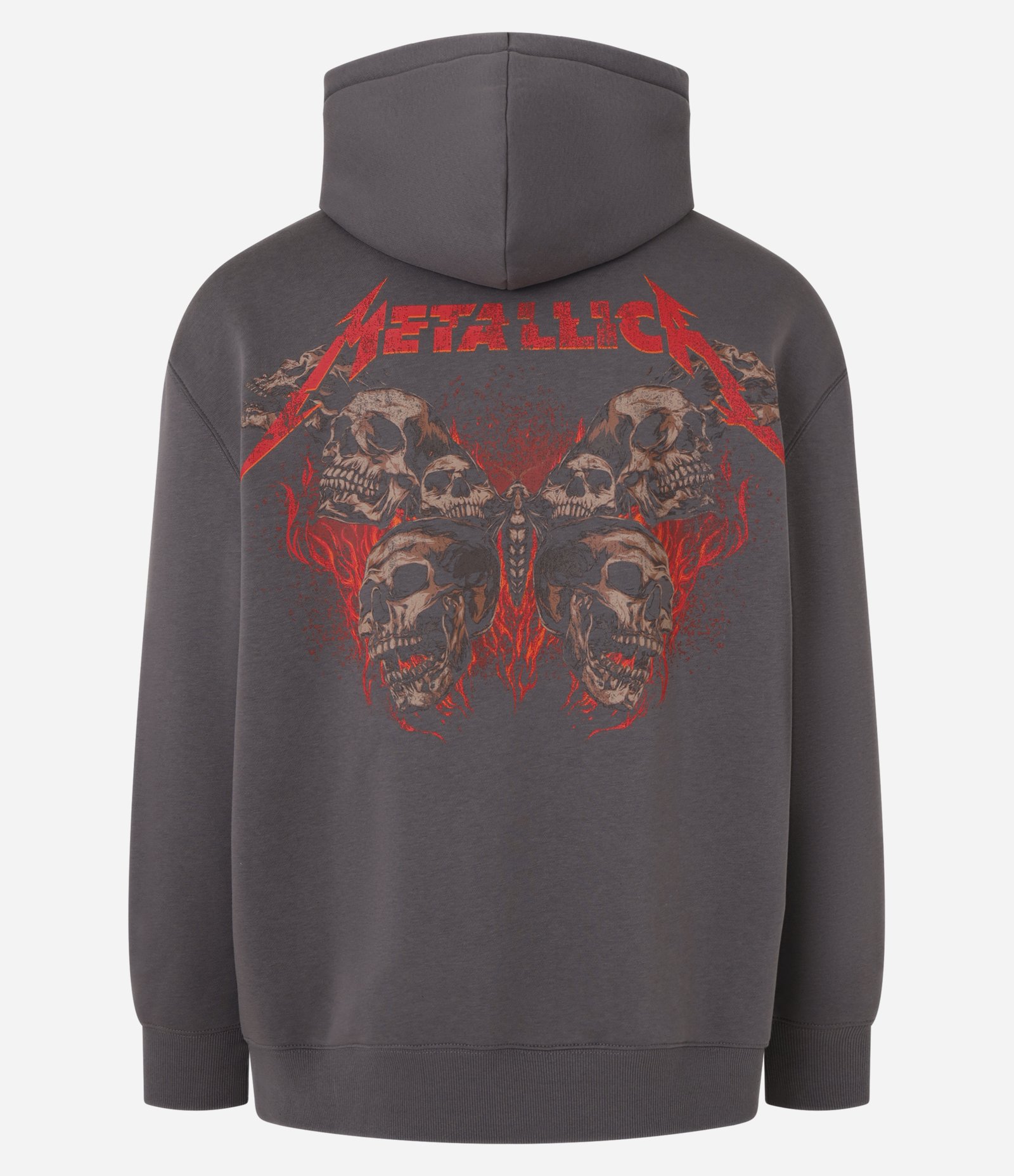 Casaco Relaxed em Fleece com Estampa da Banda Metallica Cinza 7