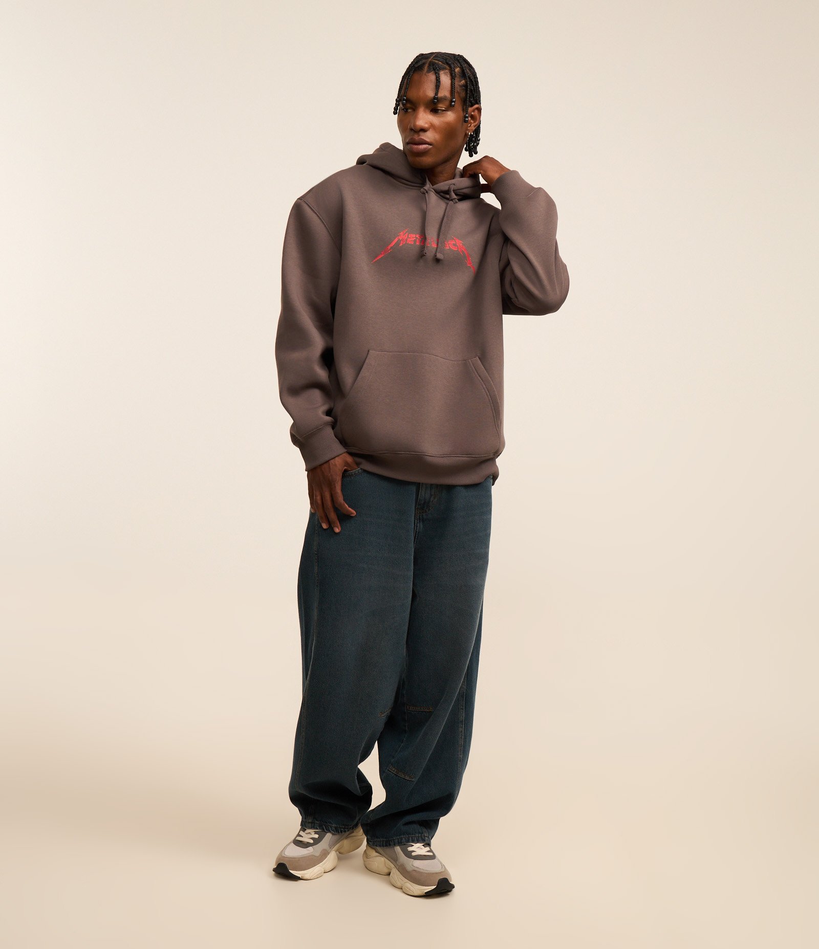 Casaco Relaxed em Fleece com Estampa da Banda Metallica Cinza 3