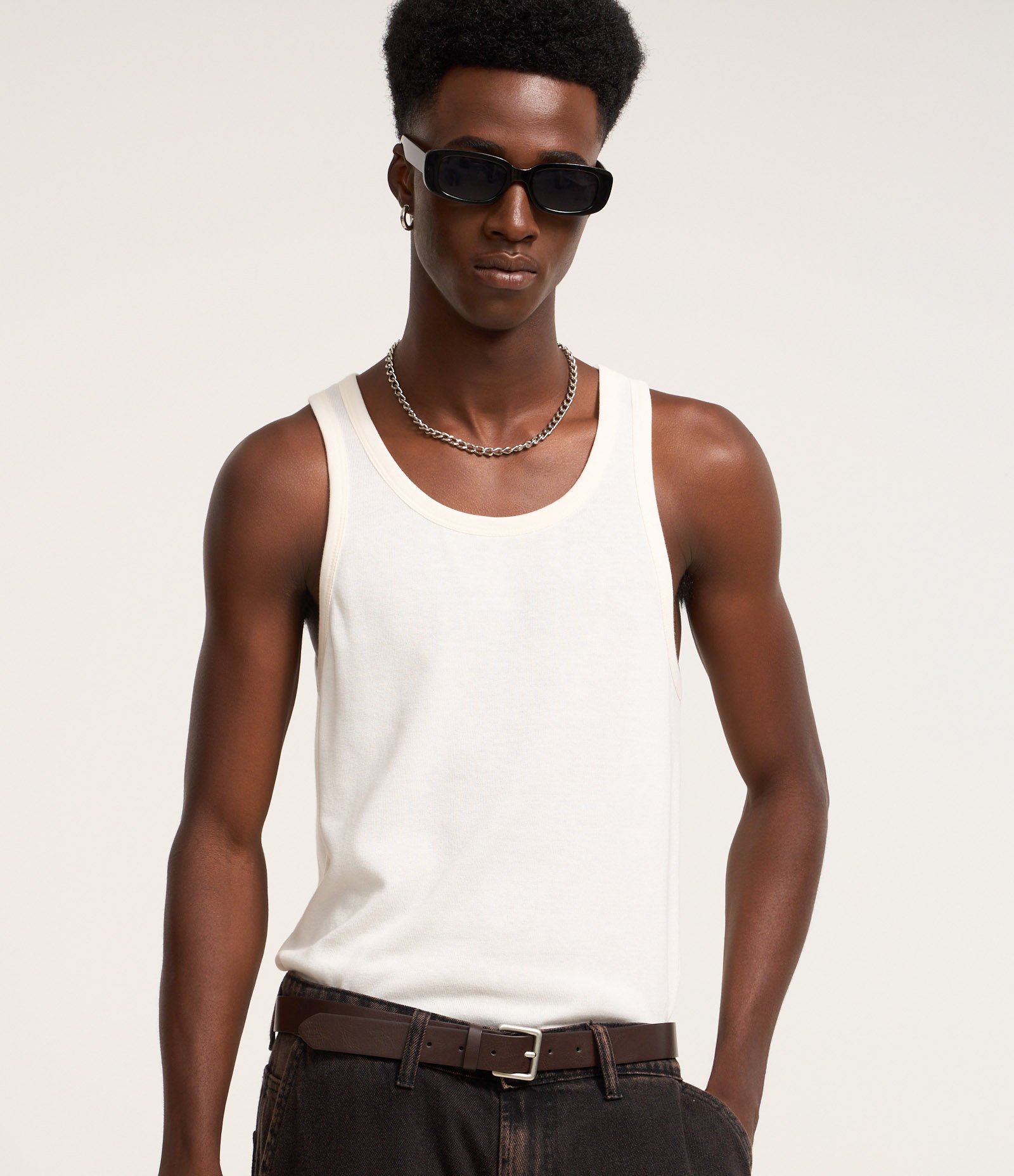 Regata Regular Básica Texturizada Branco 1