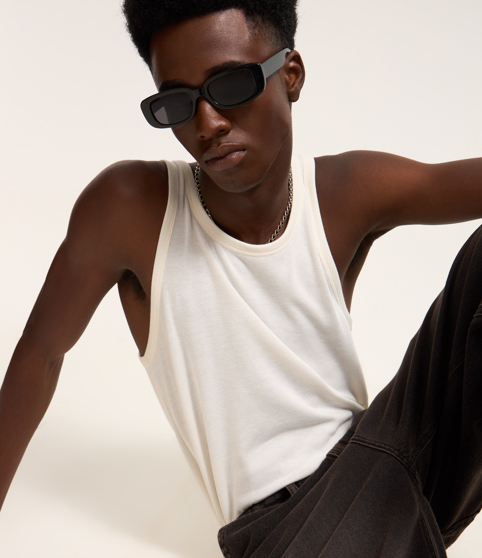 Regata Regular Básica Texturizada Branco 3