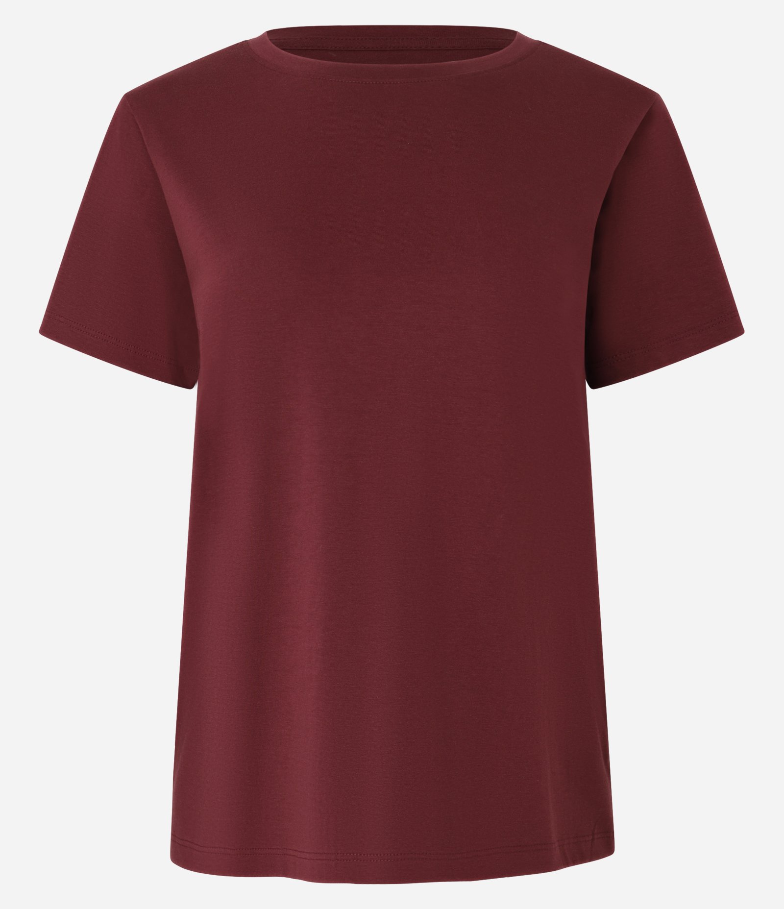 Camiseta Básica em Algodão Peruano com Manga Curta Bordô 3