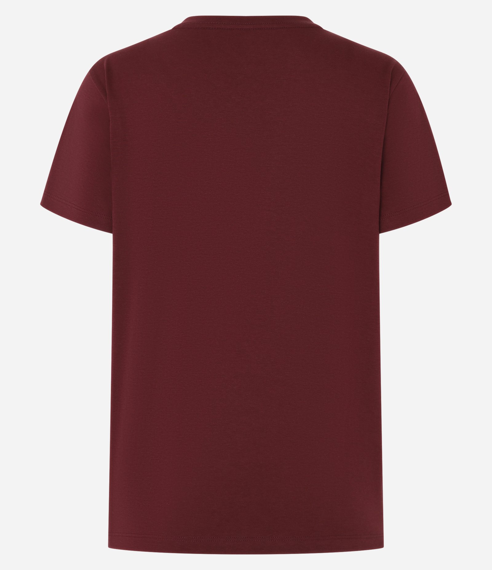 Camiseta Básica em Algodão Peruano com Manga Curta Bordô 4