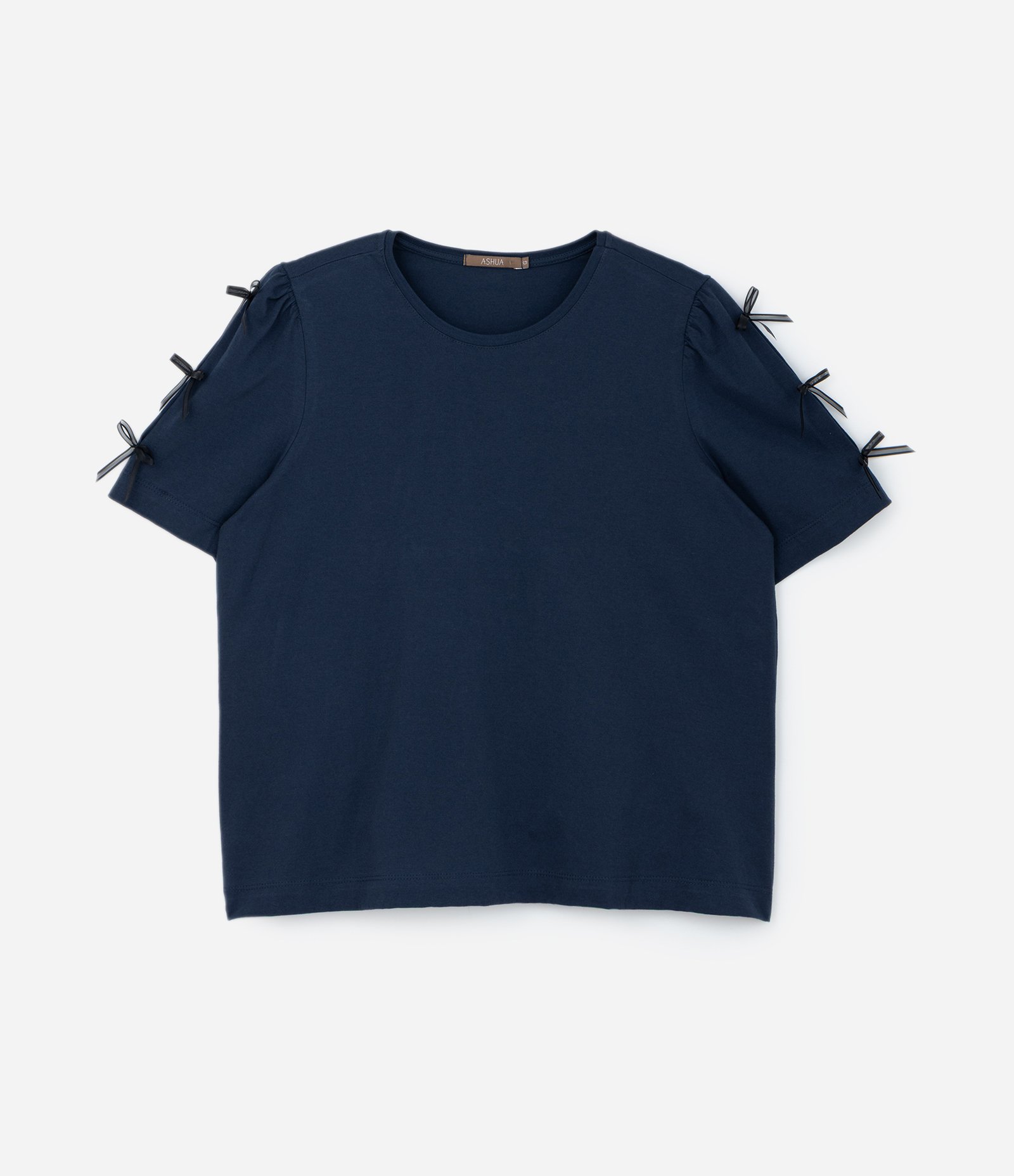 Blusa T-shirt com Laços nas Mangas Curve & Plus Size Azul 4