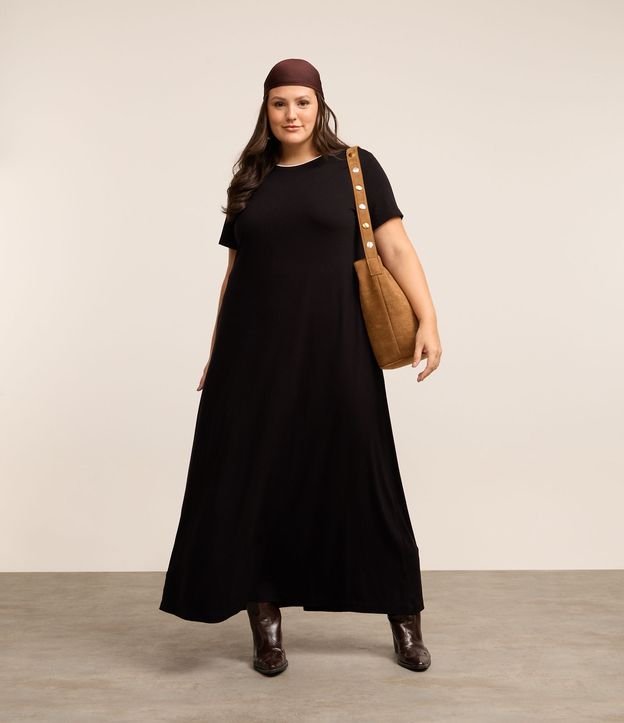Vestido Alongado em Viscocrepe Curve & Plus Size