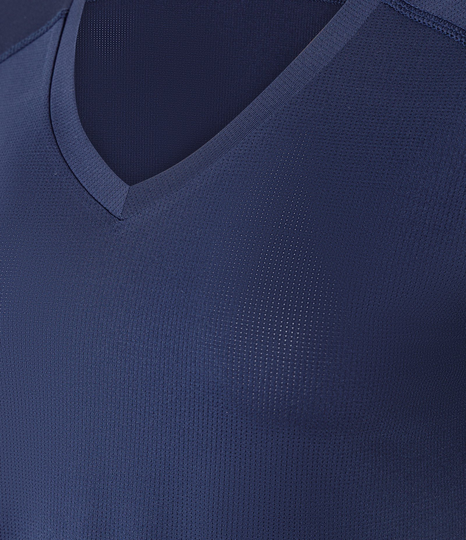 Camiseta Esportiva em Microfibra Furadinha com Barra Mullet Azul Escuro 2