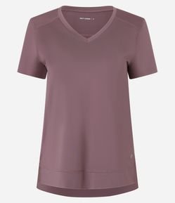 Camiseta Esportiva em Microfibra Furadinha com Barra Mullet