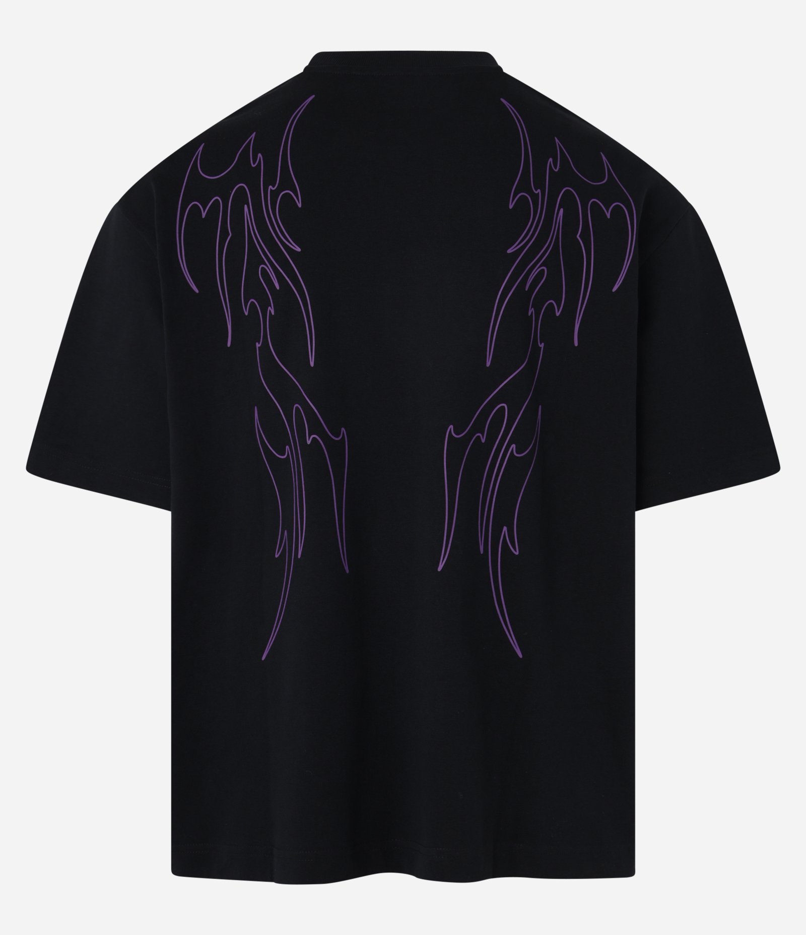 Camiseta Oversized em Malhão com Estampa Tribal Preto 7