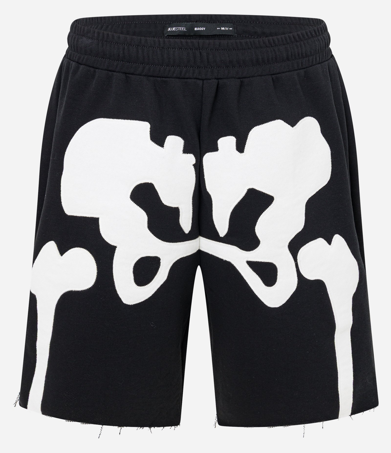 Bermuda Baggy em Moletom com Patch de Esqueleto Preto 5