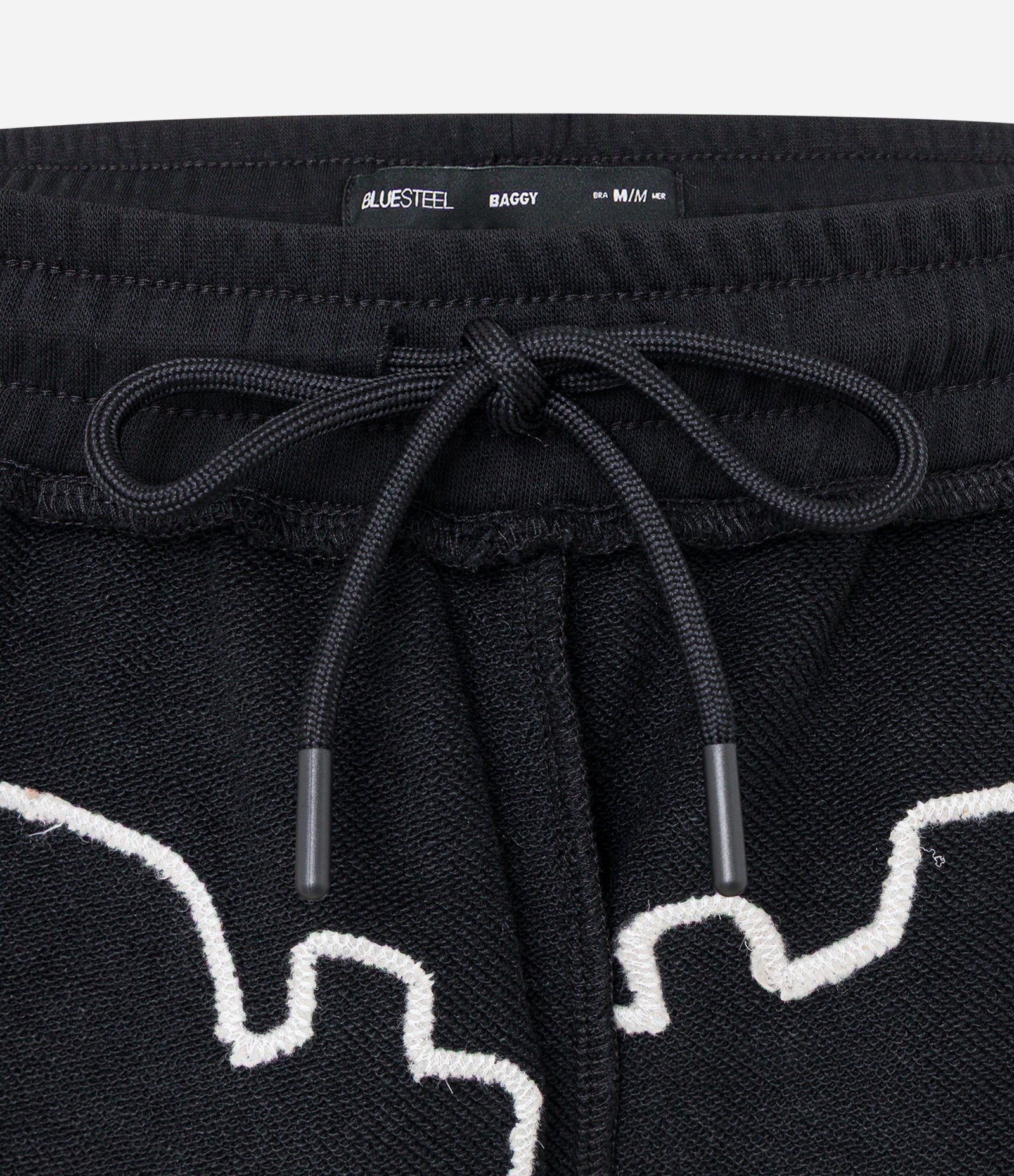 Bermuda Baggy em Moletom com Patch de Esqueleto Preto 6