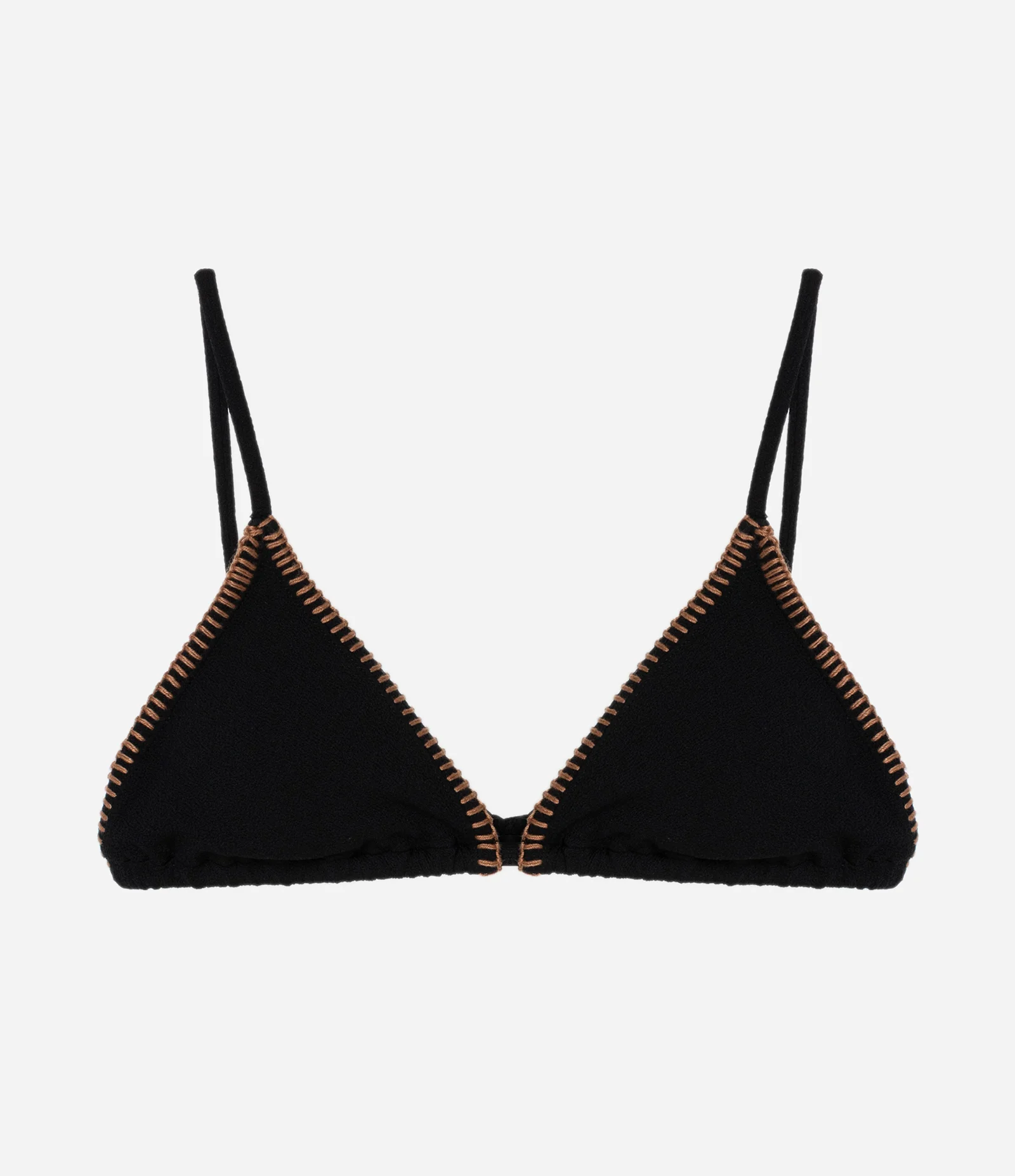 Biquíni Top Cortininha em microfibra com Pesponto Contrastante Preto 1