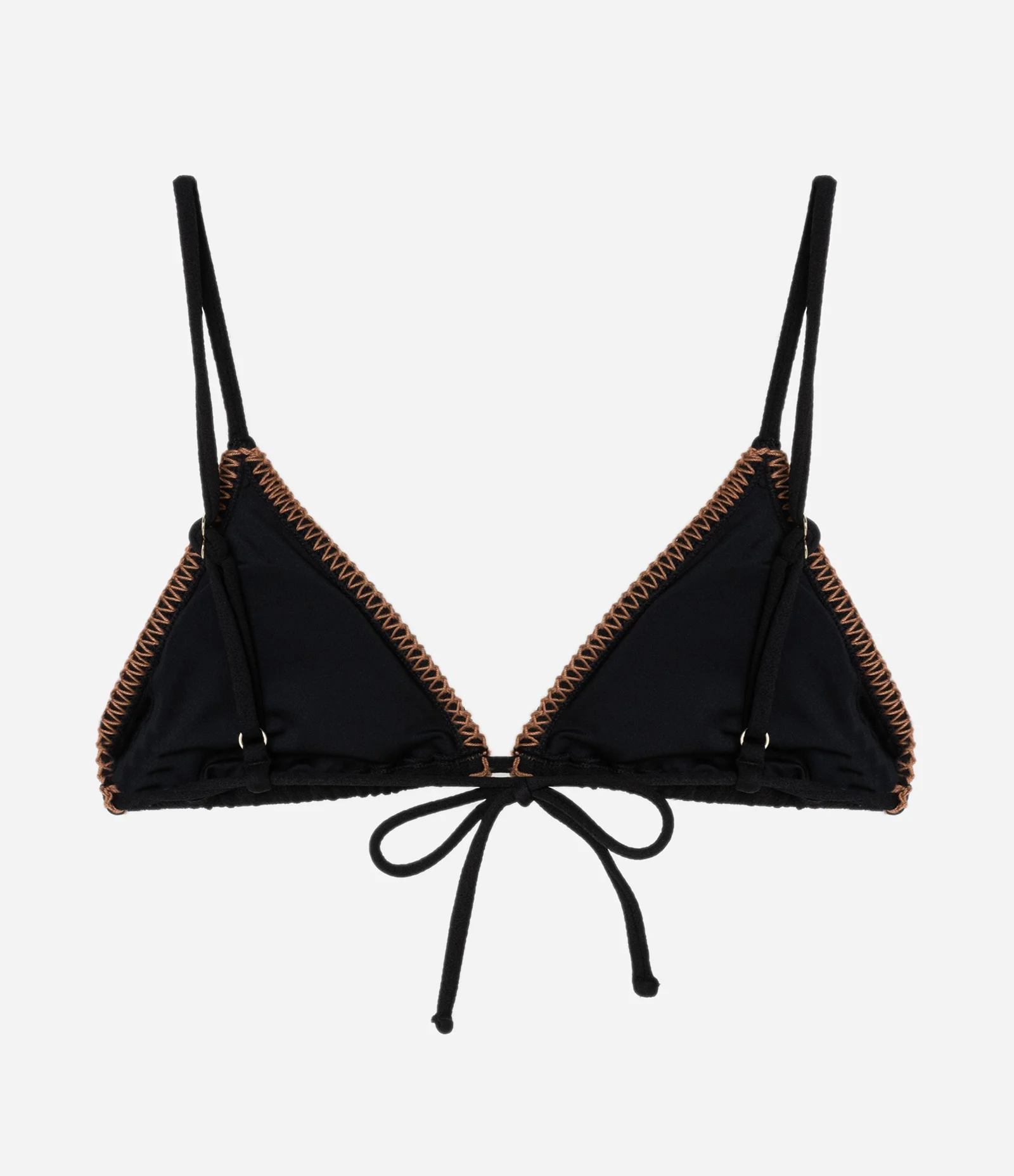 Biquíni Top Cortininha em microfibra com Pesponto Contrastante Preto 2