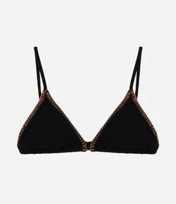 Biquíni Top Cortininha em microfibra com Pesponto Contrastante