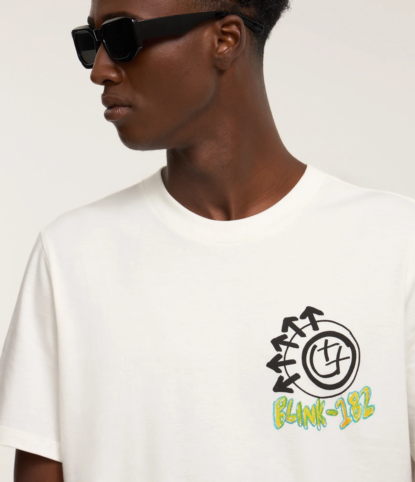 Camiseta Regular em Algodão com Estampa Blink 182 Branco 3